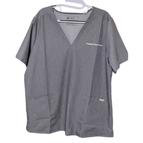 Figs Casma Three-Pocket Scrub Top Technical Collection Stretch Gray Women’s XXL - Picture 1 of 5